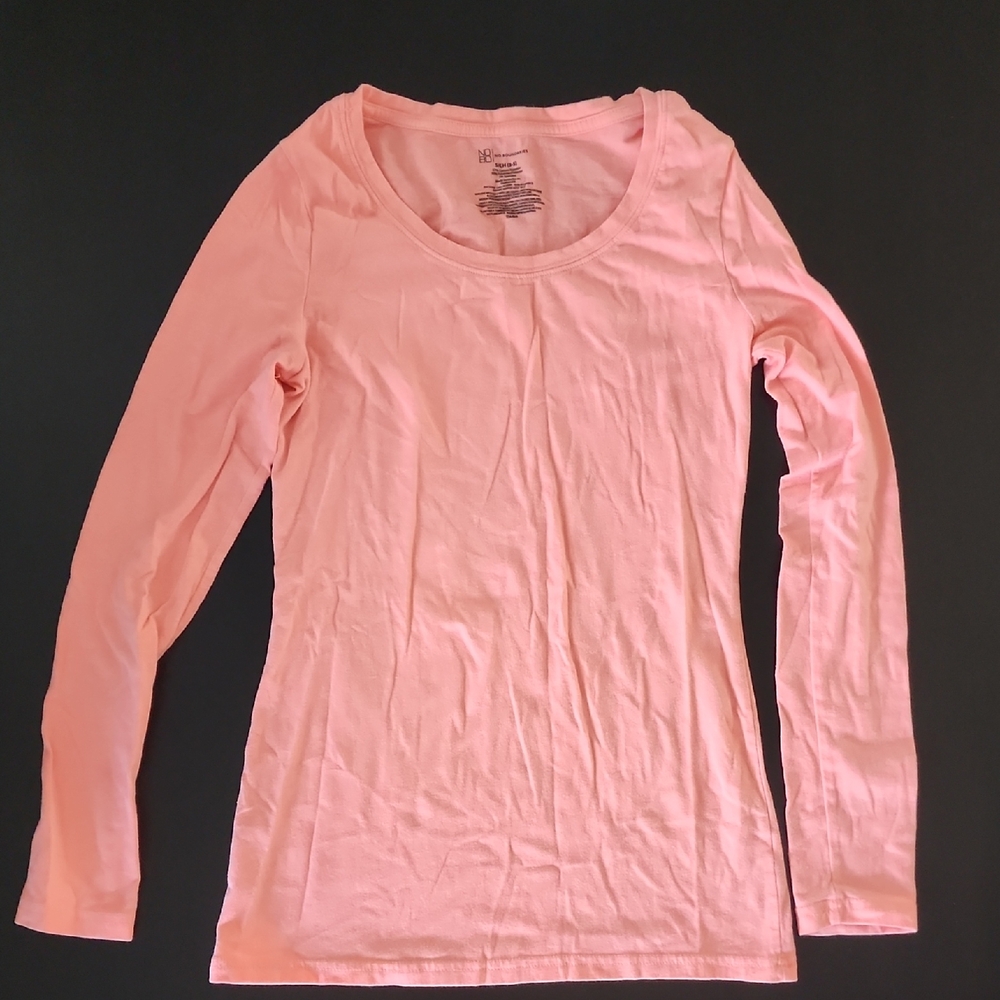 No Boundaries Pink Fitted Long Sleeve Tee